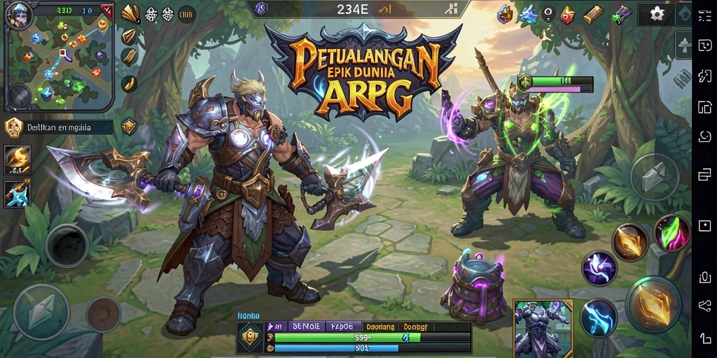 Tampilan gameplay seru dalam dunia ARPG yang luas dan menantang.