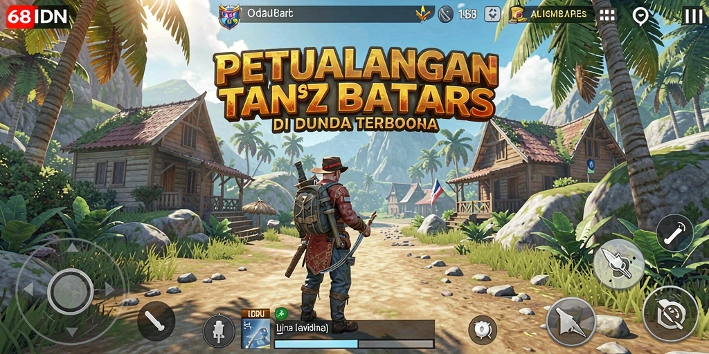 Tangkapan layar 68IDN menampilkan eksplorasi dunia terbuka yang memukau.