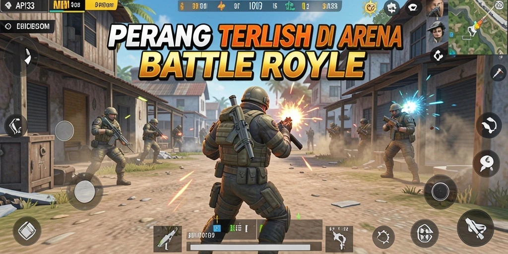 Tampilan seru gameplay API33 dengan pertarungan intens di arena Battle Royale.