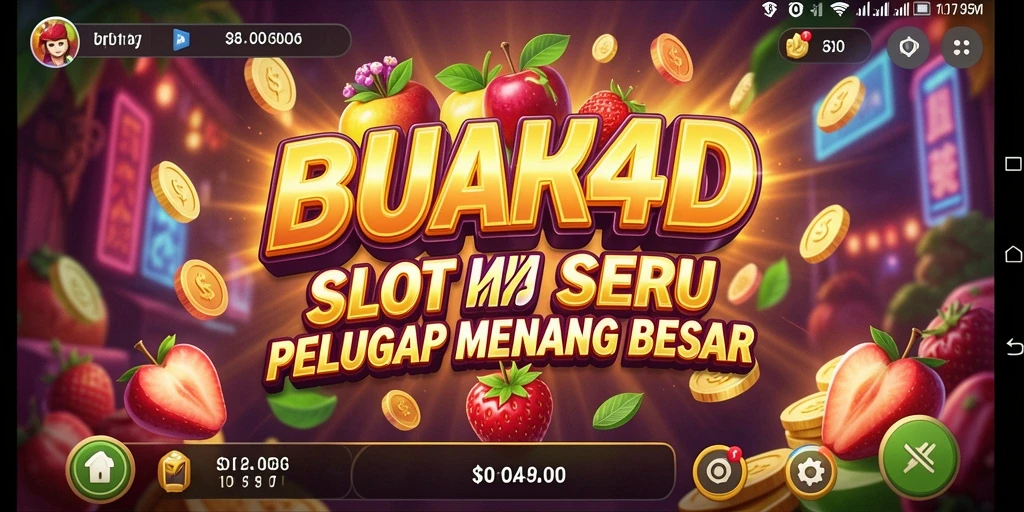 Tampilan gameplay BUAH4D yang menampilkan gulungan Slot yang seru.