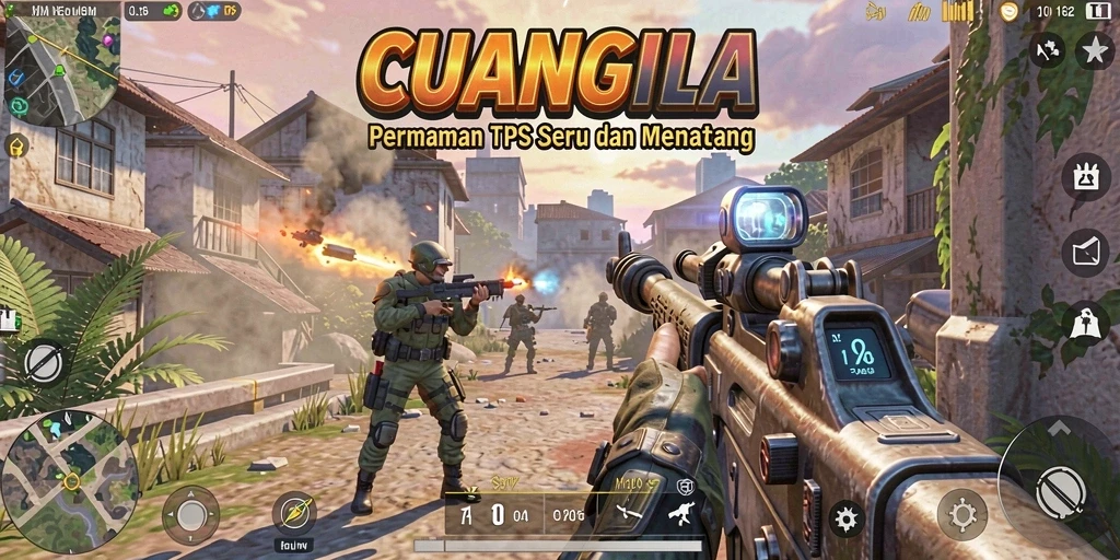 Screenshot CUANGILA menampilkan aksi intens dalam game TPS.