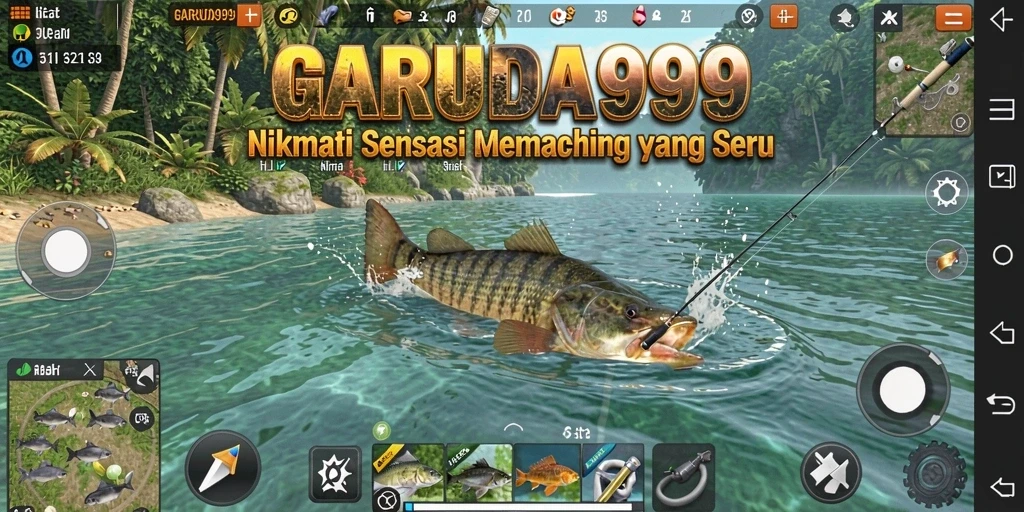Tangkapan ikan besar di GARUDA999 yang menampilkan gameplay memancing seru.