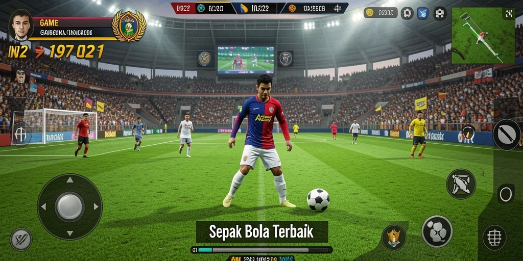 Gameplay menarik dari IN22 yang menampilkan aksi sepak bola seru.