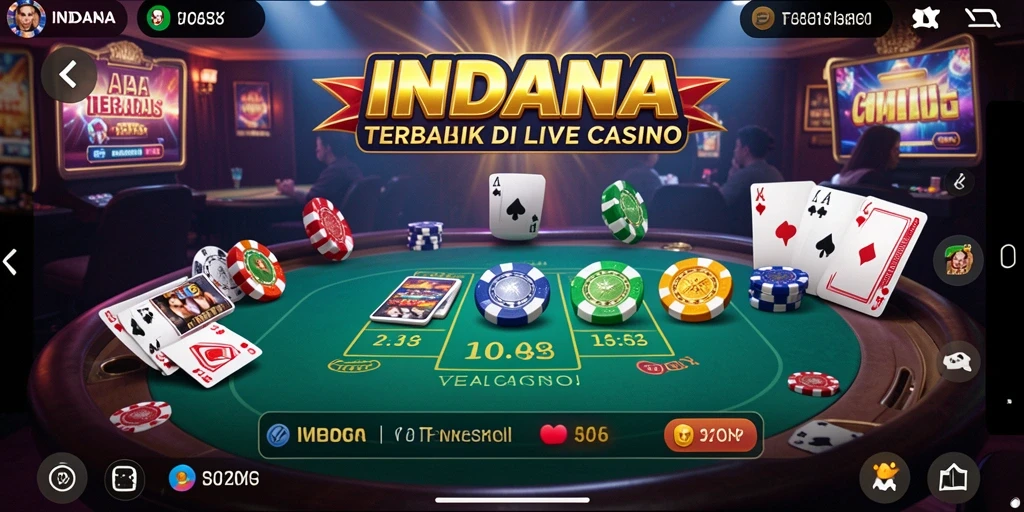 Screenshot gameplay INDAAA menunjukkan suasana kasino langsung yang mendebarkan.