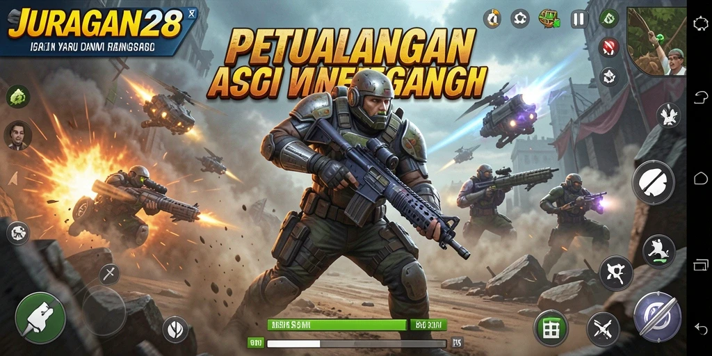 Screenshot gameplay JURAGAN28 menampilkan aksi seru dan dramatis.