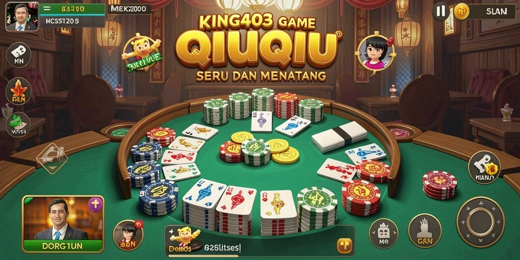 Screenshot gameplay KING403 menunjukkan keseruan saat bermain QiuQiu.
