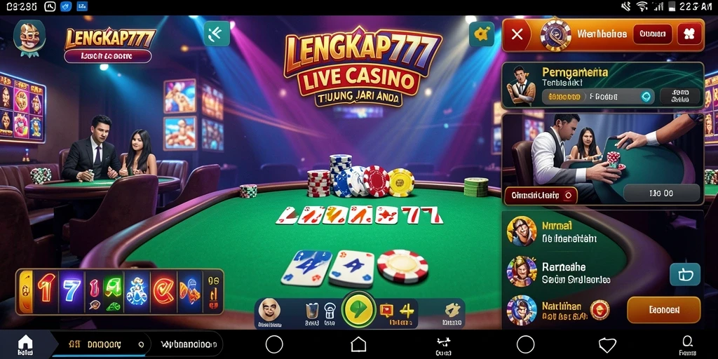 Gameplay Live Casino di LENGKAP777 menampilkan dealer langsung dan interaksi real-time.