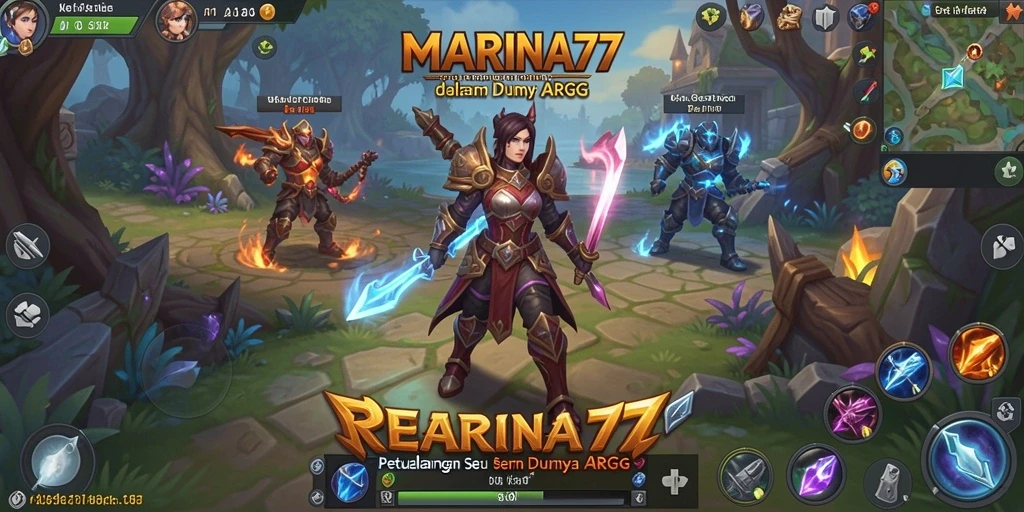 Menggambarkan aksi seru dalam petualangan ARPG MARINA77.