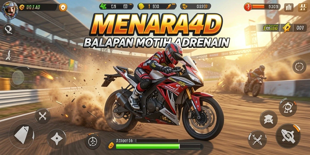 Tampak dari gameplay balapan motor di MENARA4D yang seru dan mendebarkan.