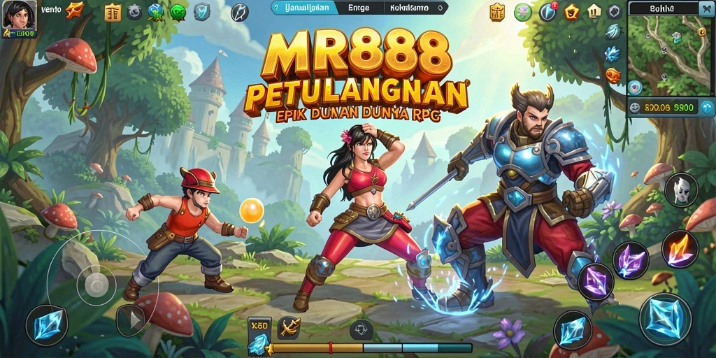 Tampilan gameplay epik di dunia fantastis MR888.