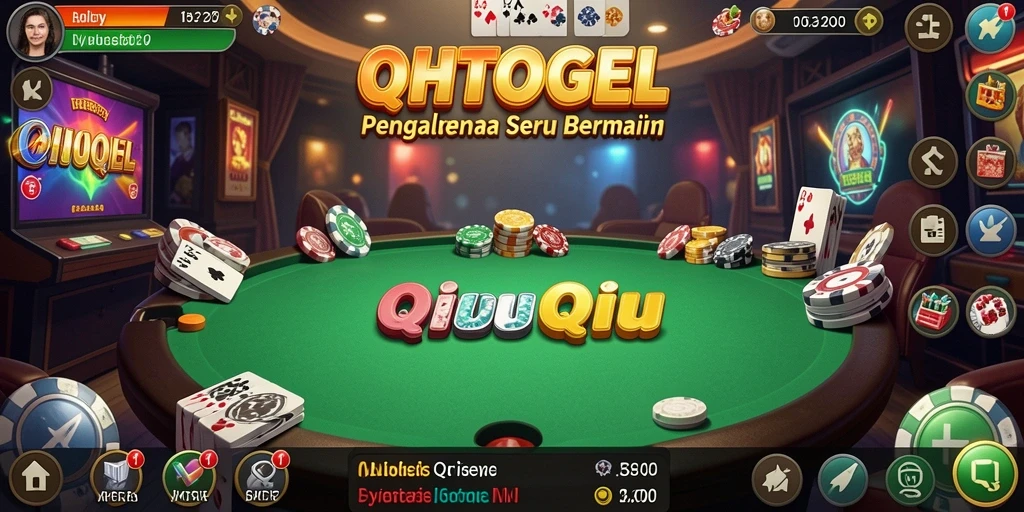 Screenshot OHTOGEL menampilkan gameplay QiuQiu yang seru.
