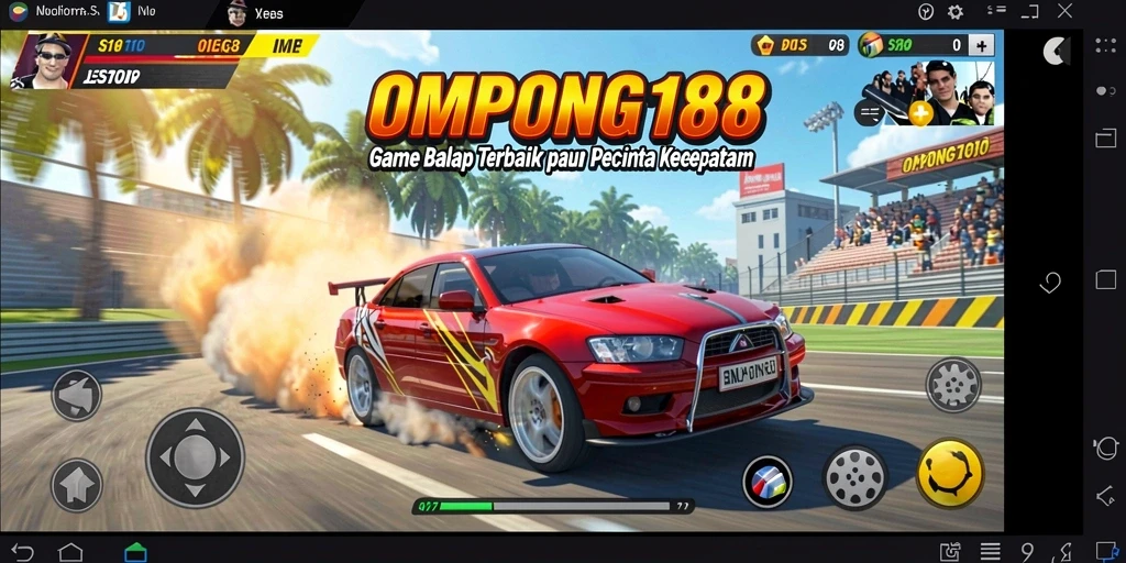 Screenshot OMPONG188 menampilkan aksi balapan yang seru di lintasan yang menantang.