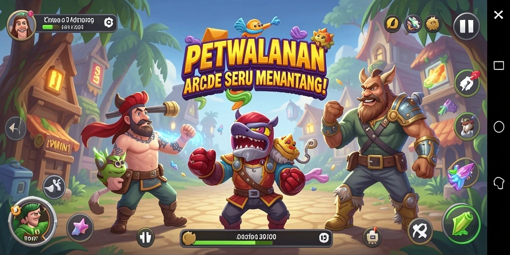 Screenshot utama menampilkan aksi gameplay seru dalam RPWIN1.
