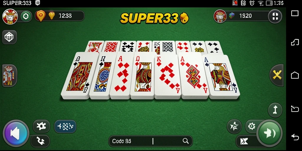 Screenshot utama SUPER33 menampilkan tampilan gameplay domino yang menarik dan intuitif.
