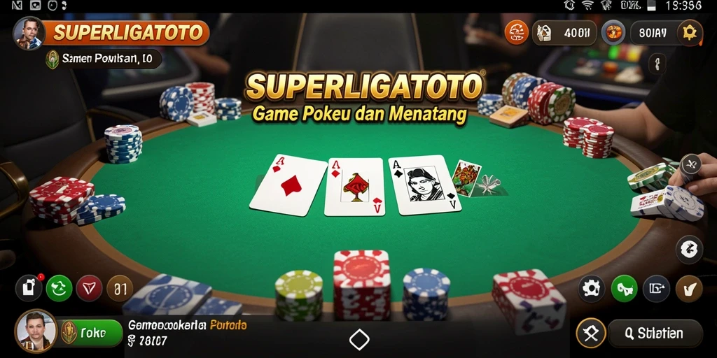 Cuplikan gameplay seru dari SUPERLIGATOTO, aksi poker yang mendebarkan.