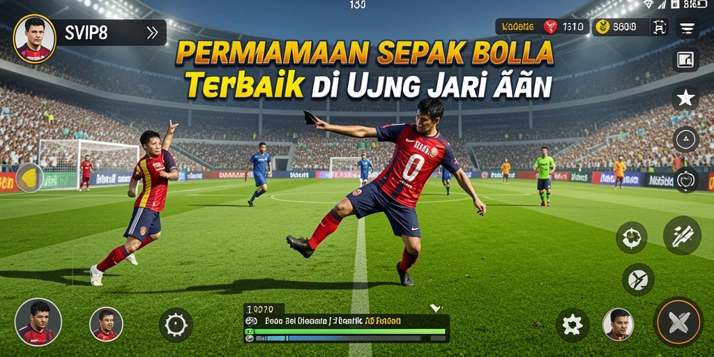 Tampilan utama gameplay mengasah keterampilan sepak bola Anda.