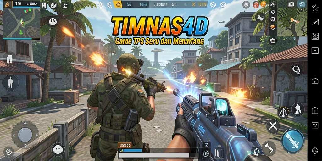 Tangkapan layar menampilkan aksi intens gameplay TPS di TIMNAS4D.