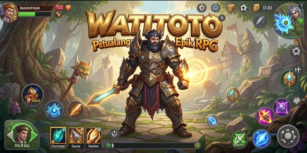 Screenshot gameplay WATITOTO yang menampilkan pertarungan epik dan petualangan.