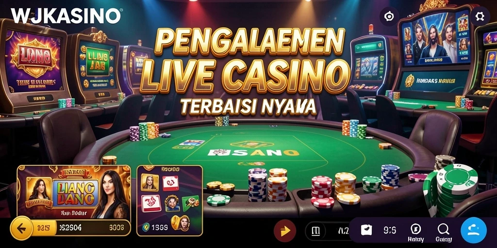 Tampilan screenshot utama WJKASINO menampilkan gameplay Live Casino yang mendebarkan.