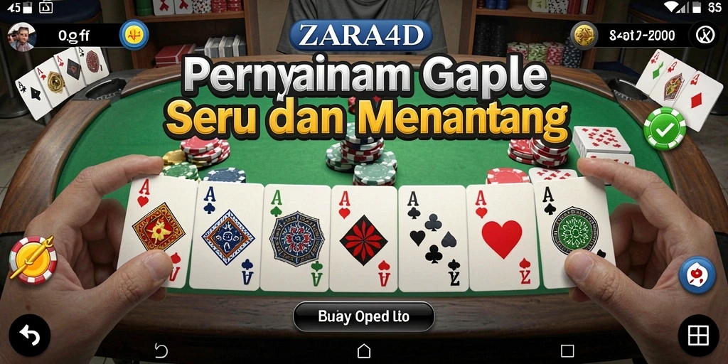 Tampilan seru dari gameplay ZARA4D dalam permainan Gaple.